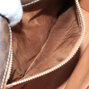 CELINE Macadam Canvas Shoulder Bag PVC Leather Brown Gold Auth 104384-11
