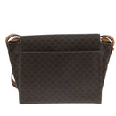 CELINE Macadam Canvas Shoulder Bag PVC Leather Brown Gold Auth 104384-2