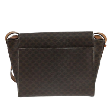 CELINE Macadam Canvas Shoulder Bag PVC Leather Brown Gold Auth 104384 - 0