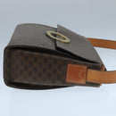 CELINE Macadam Canvas Shoulder Bag PVC Leather Brown Gold Auth 104384-3
