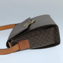 CELINE Macadam Canvas Shoulder Bag PVC Leather Brown Gold Auth 104384-4