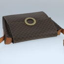 CELINE Macadam Canvas Shoulder Bag PVC Leather Brown Gold Auth 104384-6