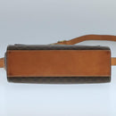 CELINE Macadam Canvas Shoulder Bag PVC Leather Brown Gold Auth 104384-5