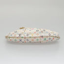 LOUIS VUITTON Multicolor Satin Omoniere Pouch White M92060 LV Auth 104388SV-5