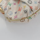 LOUIS VUITTON Multicolor Satin Omoniere Pouch White M92060 LV Auth 104388SV-14
