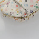 LOUIS VUITTON Multicolor Satin Omoniere Pouch White M92060 LV Auth 104388SV-16