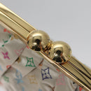 LOUIS VUITTON Multicolor Satin Omoniere Pouch White M92060 LV Auth 104388SV-18