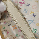 LOUIS VUITTON Multicolor Satin Omoniere Pouch White M92060 LV Auth 104388SV-19