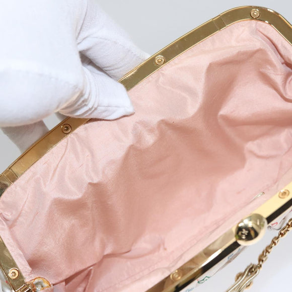 LOUIS VUITTON Multicolor Satin Omoniere Pouch White M92060 LV Auth 104388SV