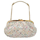 LOUIS VUITTON Multicolor Satin Omoniere Pouch White M92060 LV Auth 104388SV-2