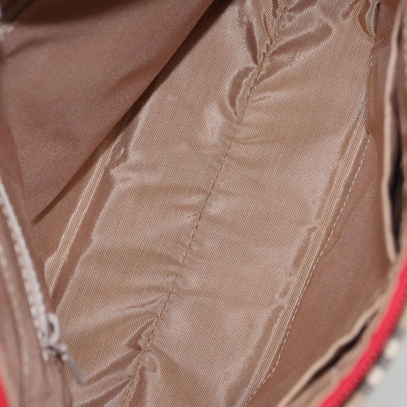 BURBERRY Nova Check Hand Bag Canvas Beige Red Auth 104389