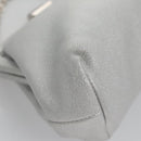 Salvatore Ferragamo Chain Gamaguchi Shoulder Bag Leather Silver Auth 104397-15