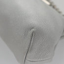 Salvatore Ferragamo Chain Gamaguchi Shoulder Bag Leather Silver Auth 104397-9