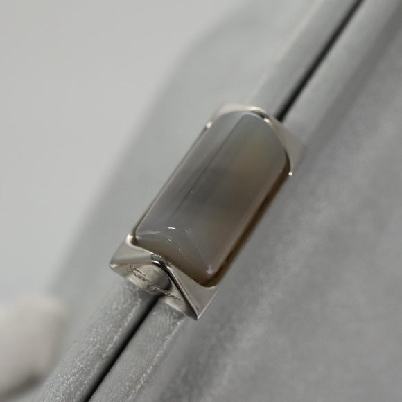 Salvatore Ferragamo Chain Gamaguchi Shoulder Bag Leather Silver Auth 104397