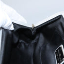 Salvatore Ferragamo Chain Gamaguchi Shoulder Bag Leather Silver Auth 104397-21