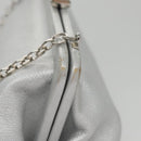 Salvatore Ferragamo Chain Gamaguchi Shoulder Bag Leather Silver Auth 104397-5