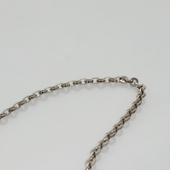 Salvatore Ferragamo Chain Gamaguchi Shoulder Bag Leather Silver Auth 104397