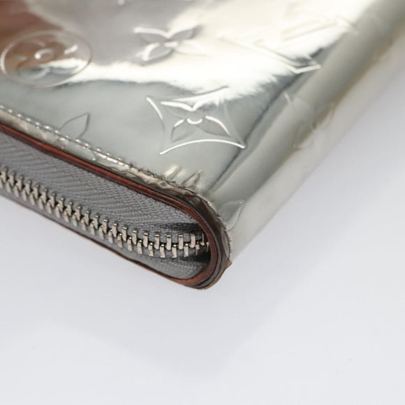 LOUIS VUITTON Monogram Miroir Zippy Wallet Vertical Wallet Silver LV Auth 104402