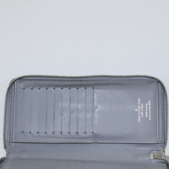 LOUIS VUITTON Monogram Miroir Zippy Wallet Vertical Wallet Silver LV Auth 104402