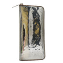 LOUIS VUITTON Monogram Miroir Zippy Wallet Vertical Wallet Silver LV Auth 104402-1