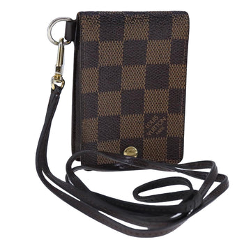 LOUIS VUITTON Damier Ebene Porte Cartes ID Bandouliere Case N60016 Auth 104403