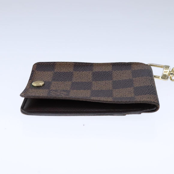 LOUIS VUITTON Damier Ebene Porte Cartes ID Bandouliere Case N60016 Auth 104403