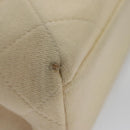 CHANEL Chain Shoulder Bag Cotton Ivory Gold CC Auth 104415-8