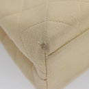 CHANEL Chain Shoulder Bag Cotton Ivory Gold CC Auth 104415-16