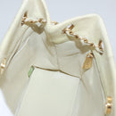 CHANEL Chain Shoulder Bag Cotton Ivory Gold CC Auth 104415-20