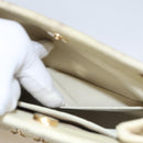 CHANEL Chain Shoulder Bag Cotton Ivory Gold CC Auth 104415-23
