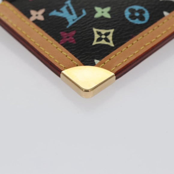 LOUIS VUITTON Monogram Multicolor Pochette Cles Purse Black M92654 Auth 104416SV