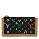 LOUIS VUITTON Monogram Multicolor Pochette Cles Purse Black M92654 Auth 104416SV-13