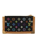 LOUIS VUITTON Monogram Multicolor Pochette Cles Purse Black M92654 Auth 104416SV-2