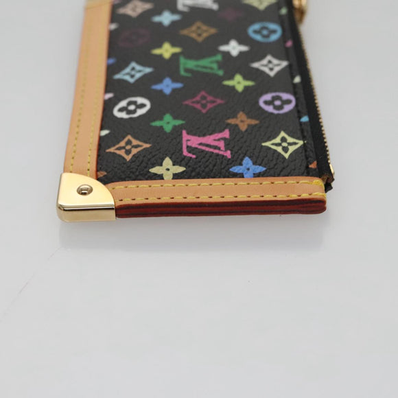LOUIS VUITTON Monogram Multicolor Pochette Cles Purse Black M92654 Auth 104416SV