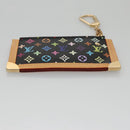 LOUIS VUITTON Monogram Multicolor Pochette Cles Purse Black M92654 Auth 104416SV-5