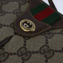 GUCCI GG Supreme Web Sherry Line Shoulder Bag PVC Leather Beige Gold Auth 104419-17