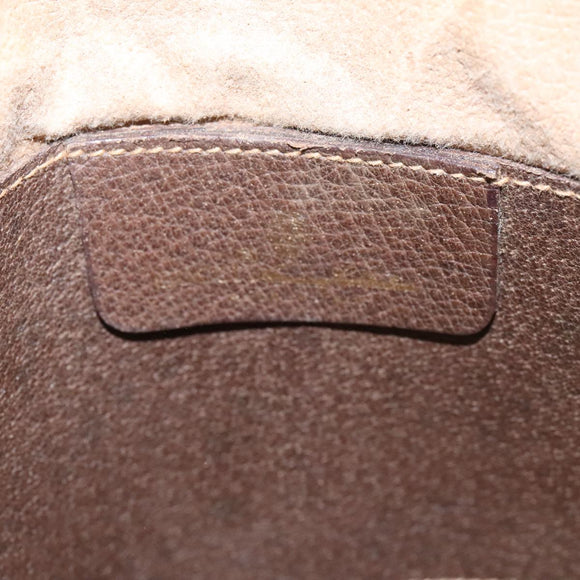 GUCCI GG Supreme Web Sherry Line Shoulder Bag PVC Leather Beige Gold Auth 104419