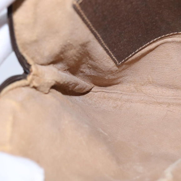 GUCCI GG Supreme Web Sherry Line Shoulder Bag PVC Leather Beige Gold Auth 104419