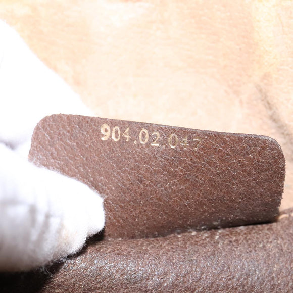 GUCCI GG Supreme Web Sherry Line Shoulder Bag PVC Leather Beige Gold Auth 104419