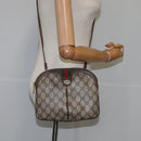 GUCCI GG Supreme Web Sherry Line Shoulder Bag PVC Leather Beige Gold Auth 104419-21