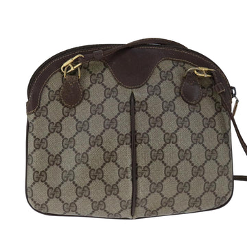 GUCCI GG Supreme Web Sherry Line Shoulder Bag PVC Leather Beige Gold Auth 104419 - 0