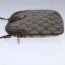 GUCCI GG Supreme Web Sherry Line Shoulder Bag PVC Leather Beige Gold Auth 104419-3