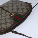 GUCCI GG Supreme Web Sherry Line Shoulder Bag PVC Leather Beige Gold Auth 104419-6