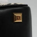 Salvatore Ferragamo Gancini Bag Canvas Leather 2way White Black Auth 104438AV-8