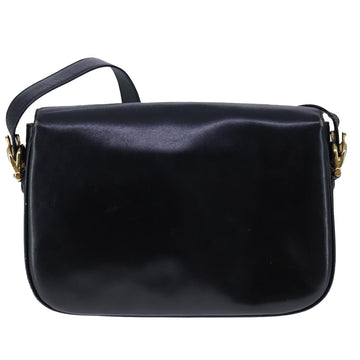 CELINE Shoulder Bag Leather Black Gold Auth 104448 - 0