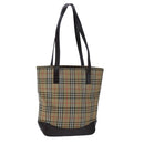 Burberrys Nova Check Tote Bag Canvas Leather Beige Auth 104451-1