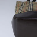 Burberrys Nova Check Tote Bag Canvas Leather Beige Auth 104451-9