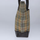 Burberrys Nova Check Tote Bag Canvas Leather Beige Auth 104451-4