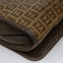 FENDI Zucchino Canvas Shoulder Bag Beige Auth 104456-13