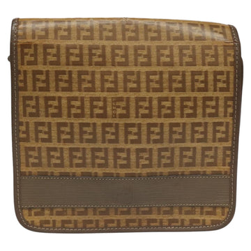 FENDI Zucchino Canvas Shoulder Bag Beige Auth 104456 - 0
